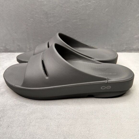 OOFOS OOahh Mens Size 8 Sandals Slate Gray Recovery Lightweight Sport Slides - Picture 3 of 8
